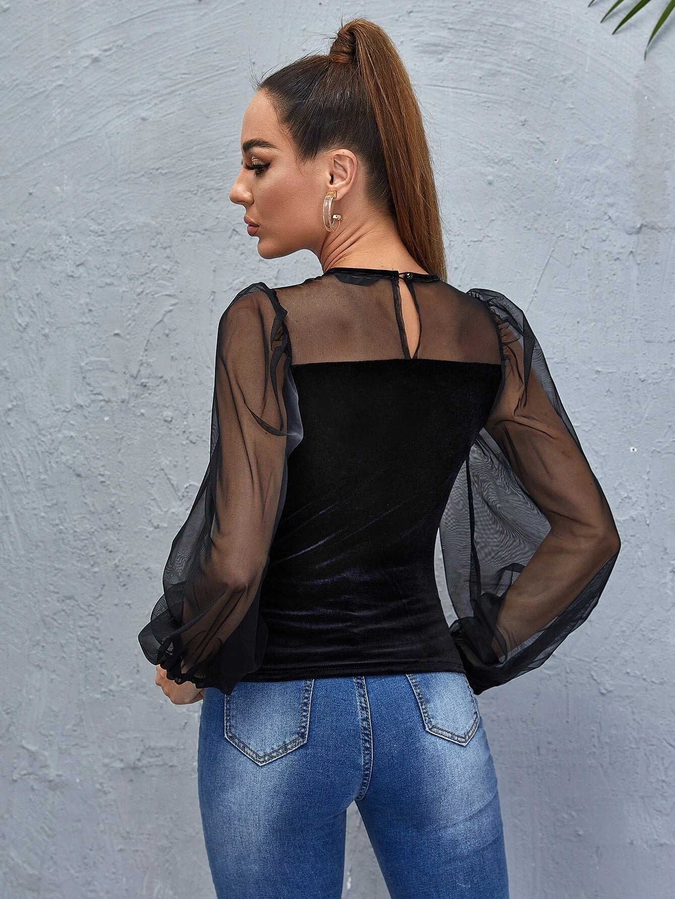 Mesh Sleeve Top