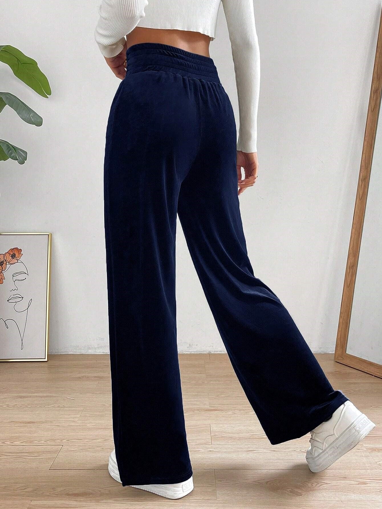 High Waist Velvet Pants