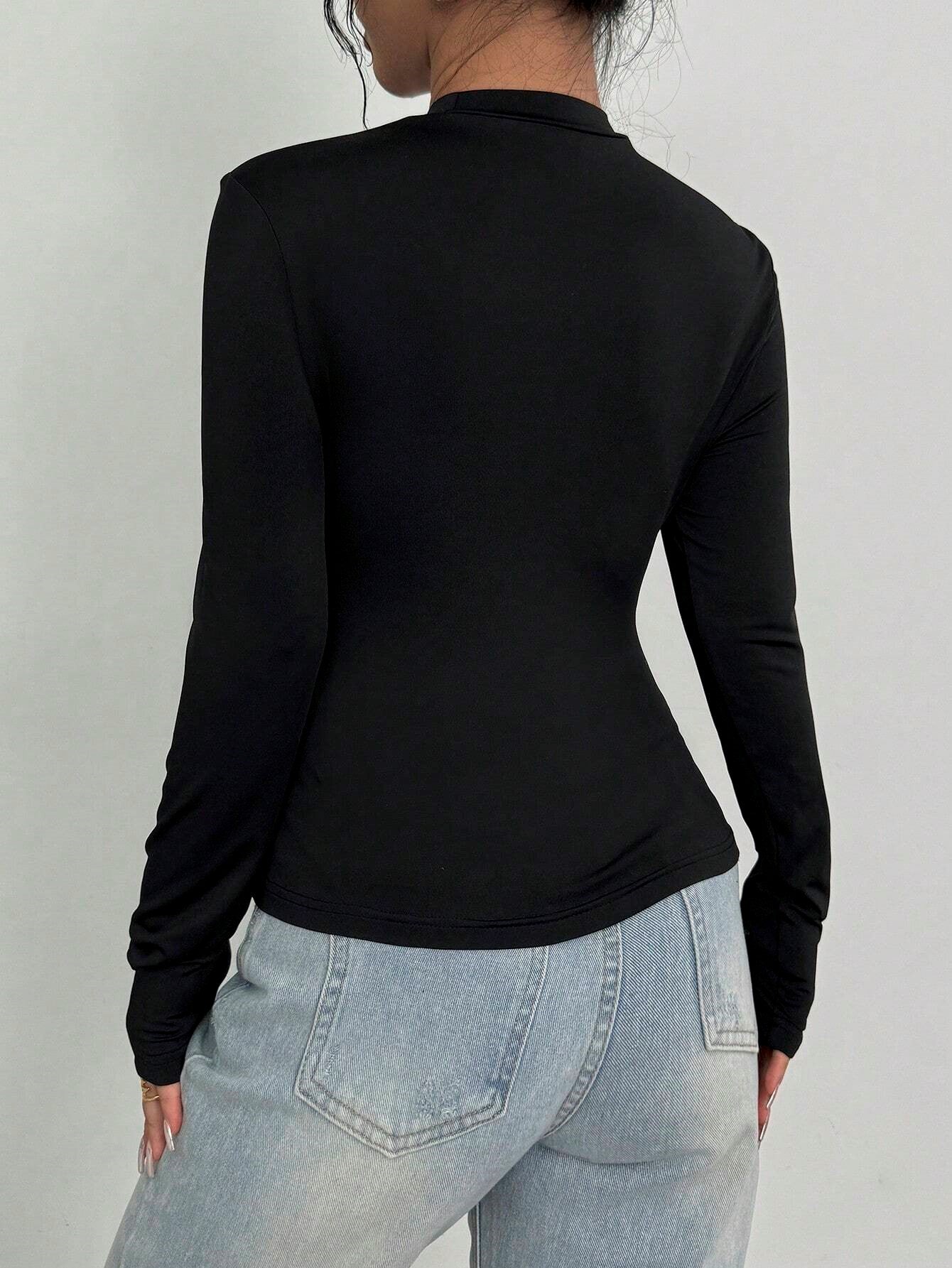 Floral Long Sleeve Slim Fit Blouse