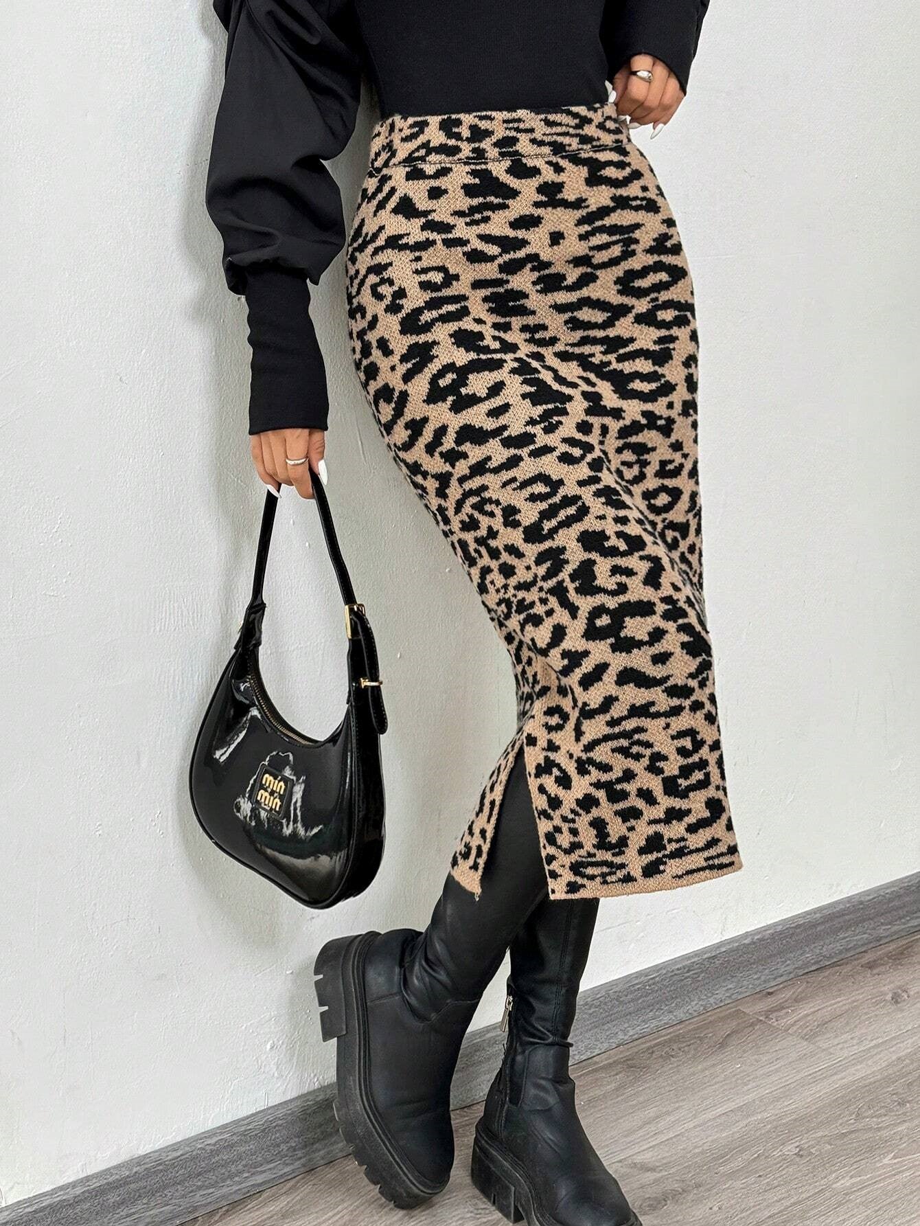 Leopard Print Casual Skirt