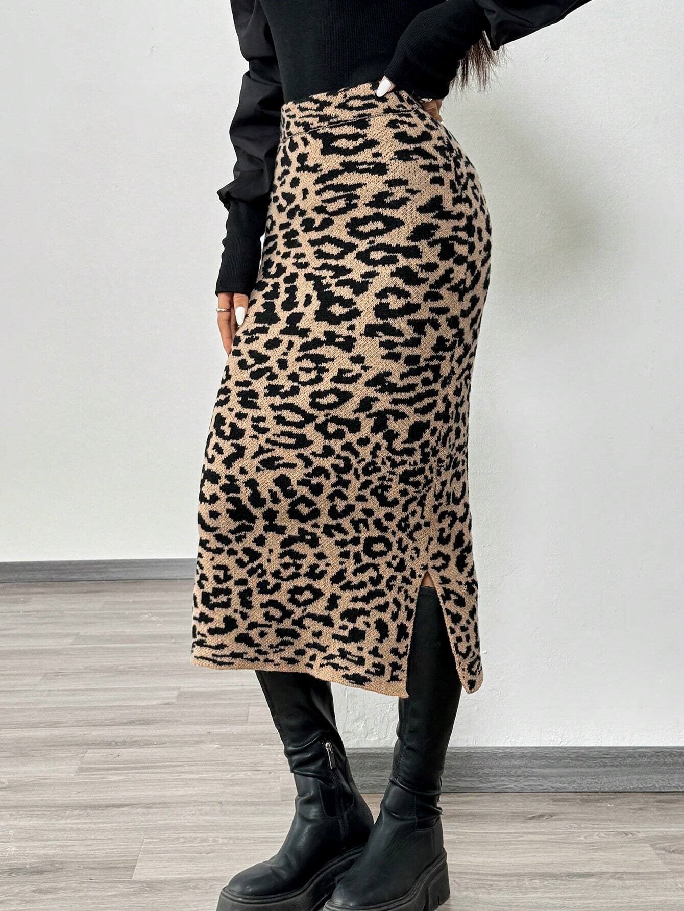 Leopard Print Casual Skirt