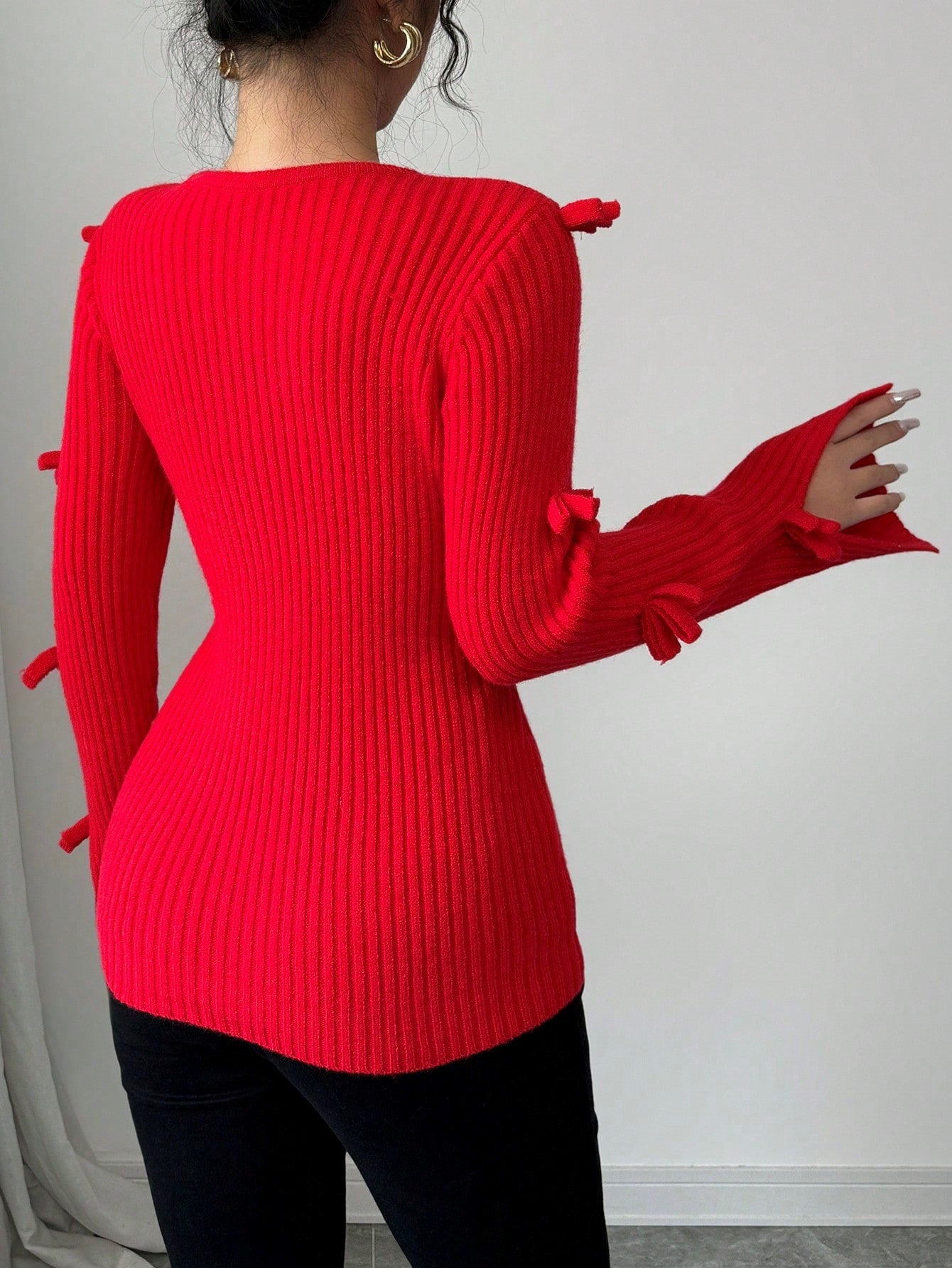 Red Knitted Blouse
