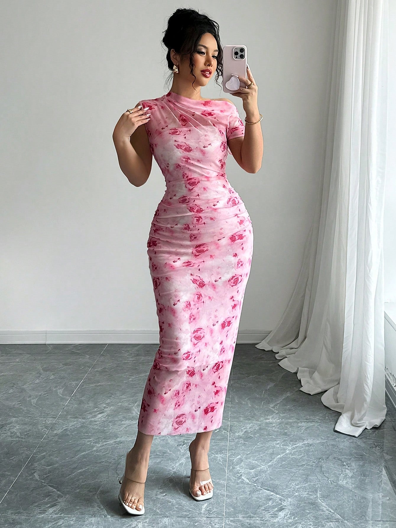 Midi Dress Slash Neck