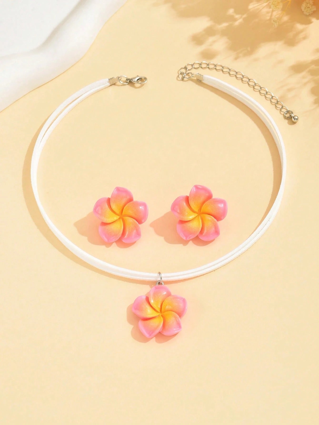 Set of 3 Colorful Floral Scented Necklace and Earrings
