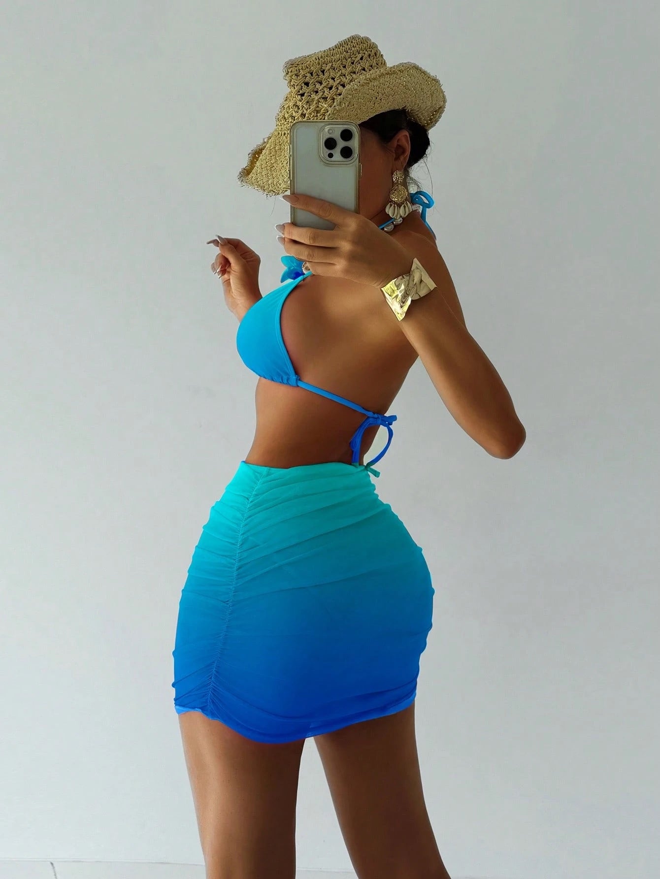 Bikini Set with Short Chiffon Skirt