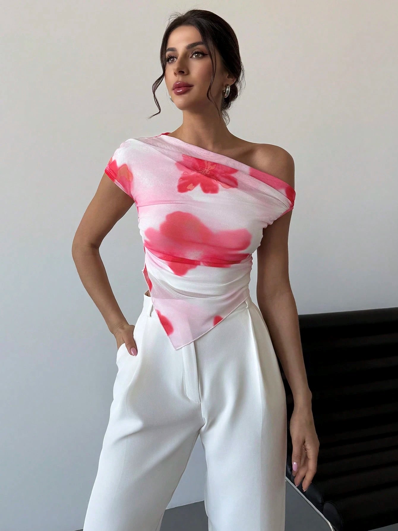 Off Shoulder Crop T-Shirt
