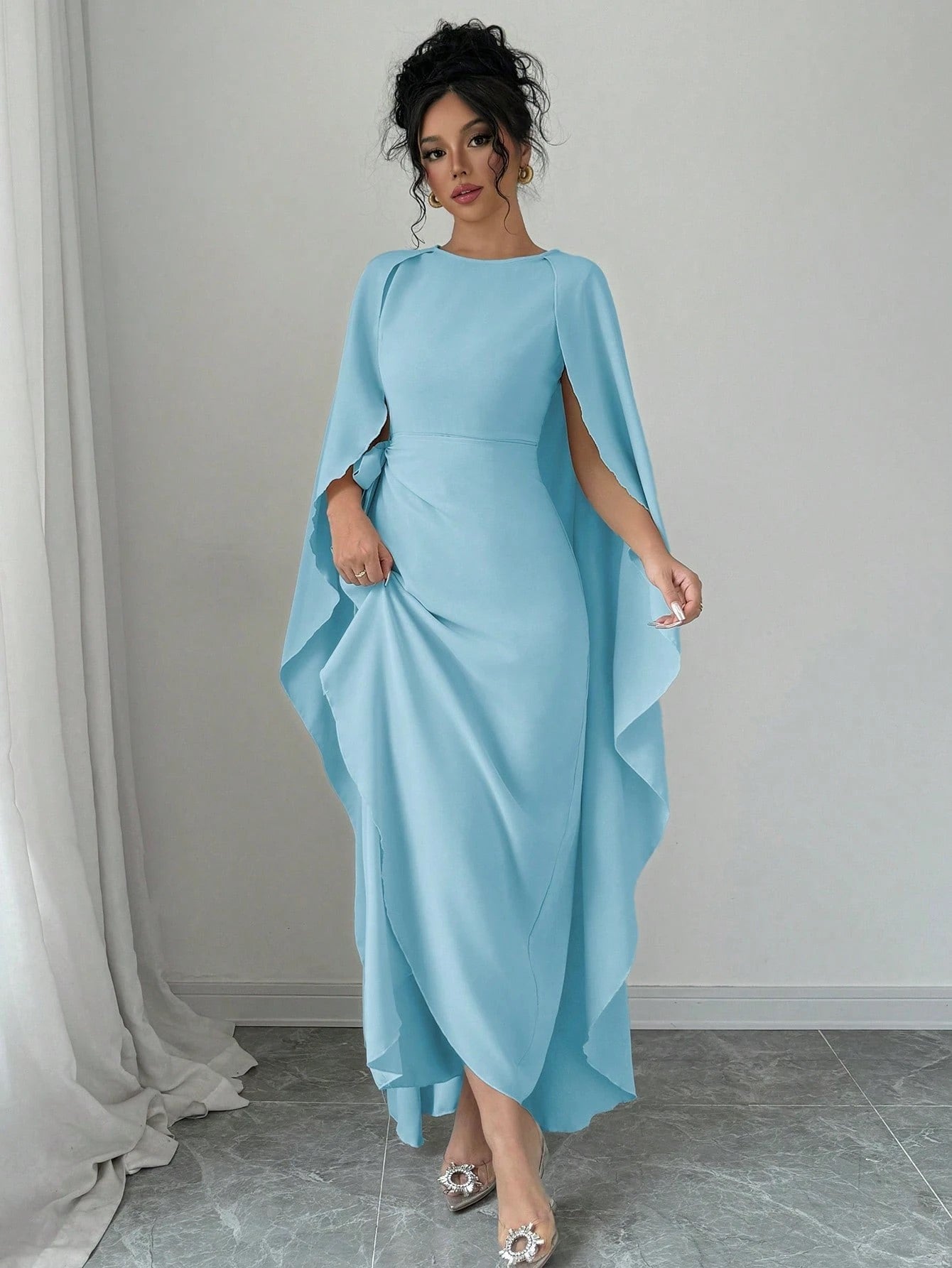 Long Dress with Slit Waist
