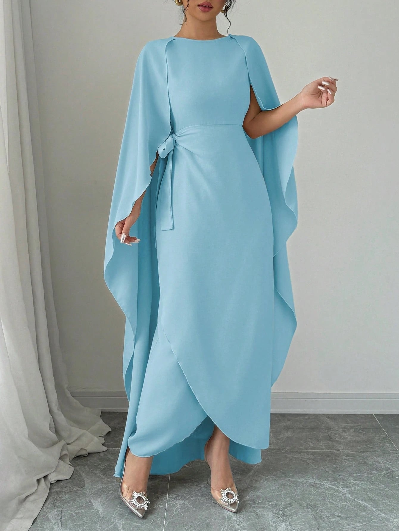 Long Dress with Slit Waist