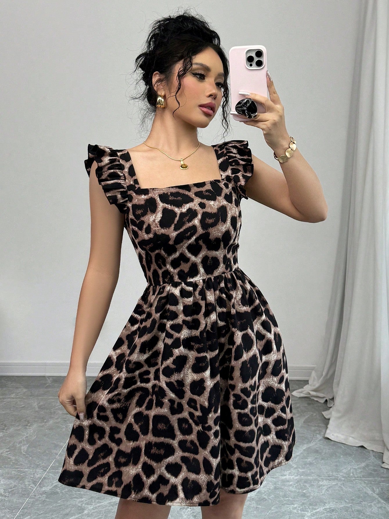 Leopard Print Short Dress