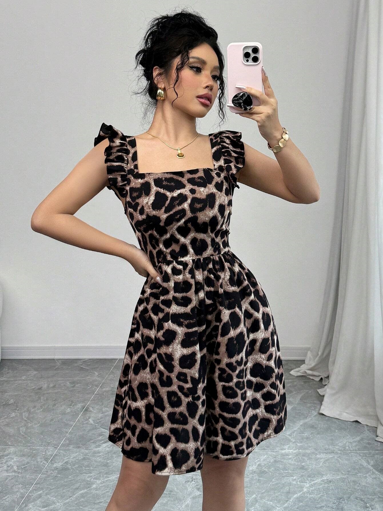 Leopard Print Short Dress