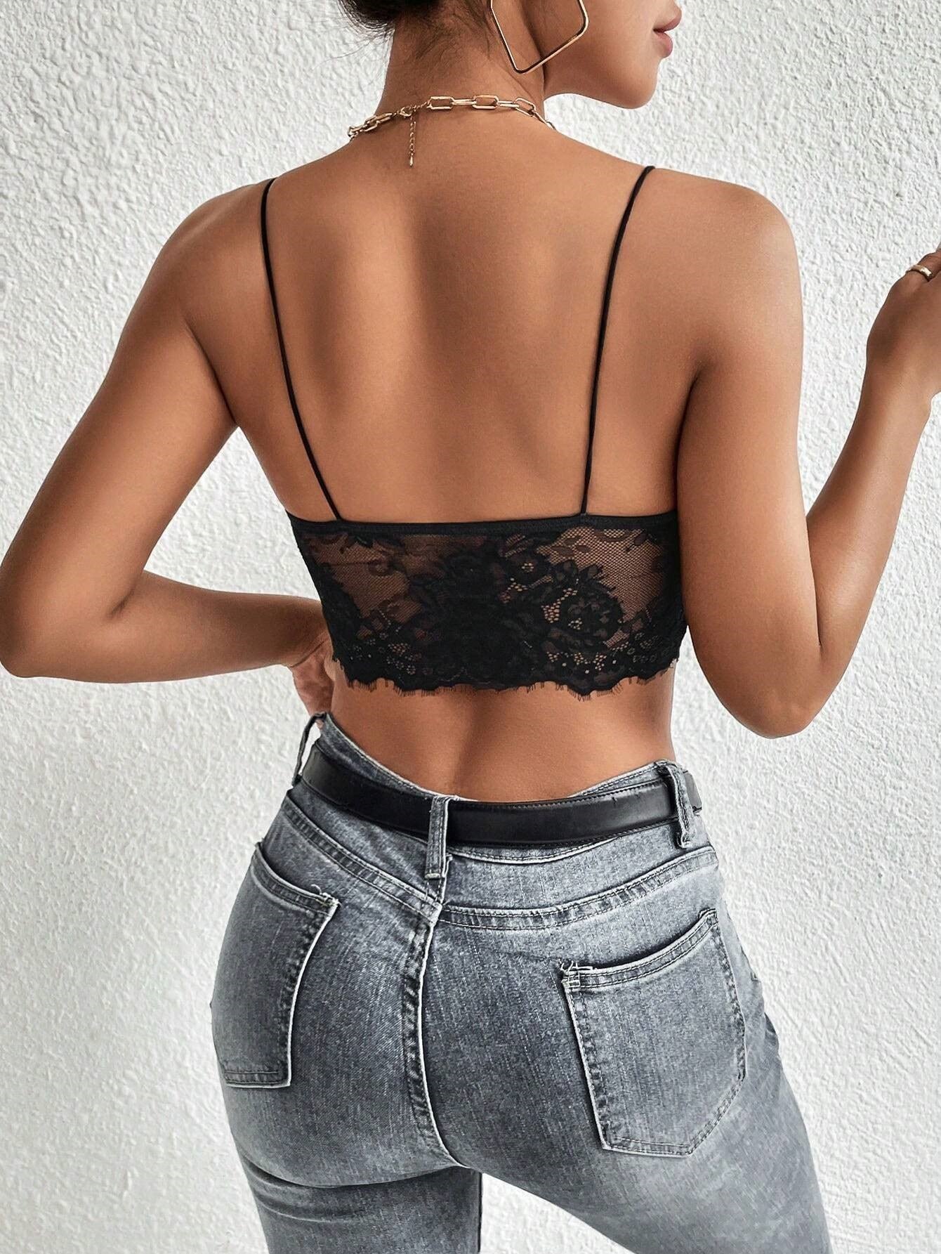 Lace Bow Front Tight Cami Top