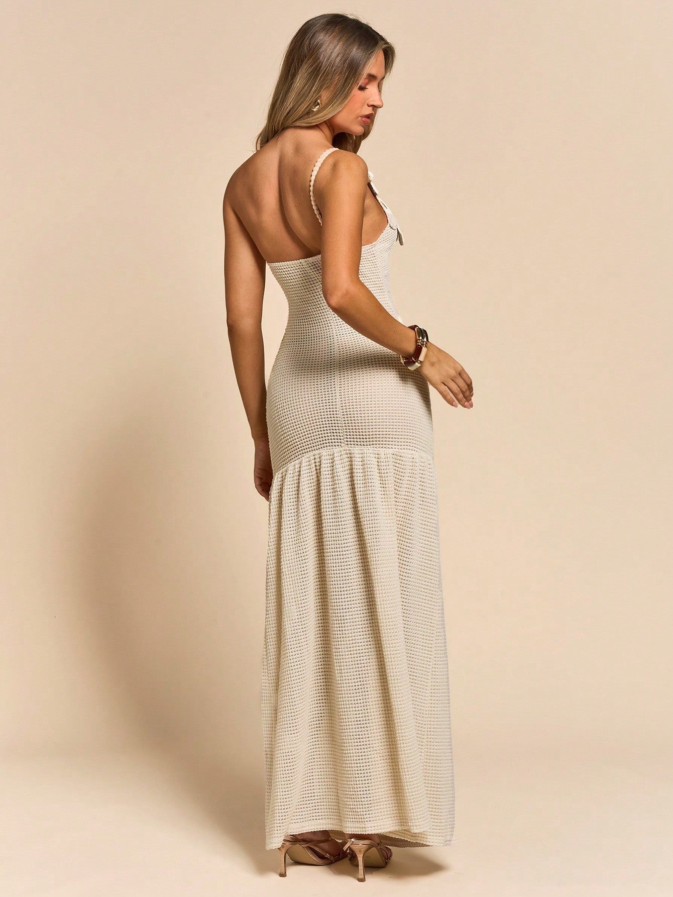 3D Floral Detail One Shoulder Dress
