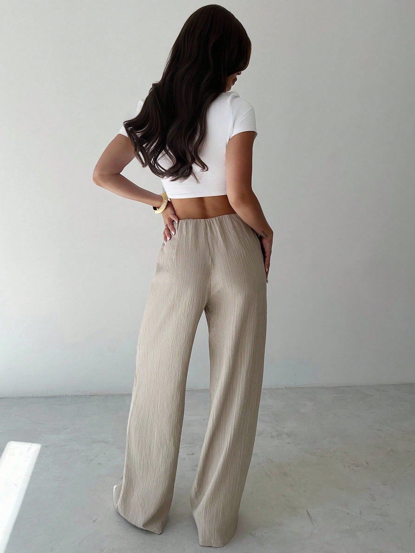 Wide Leg Solid Color Pants
