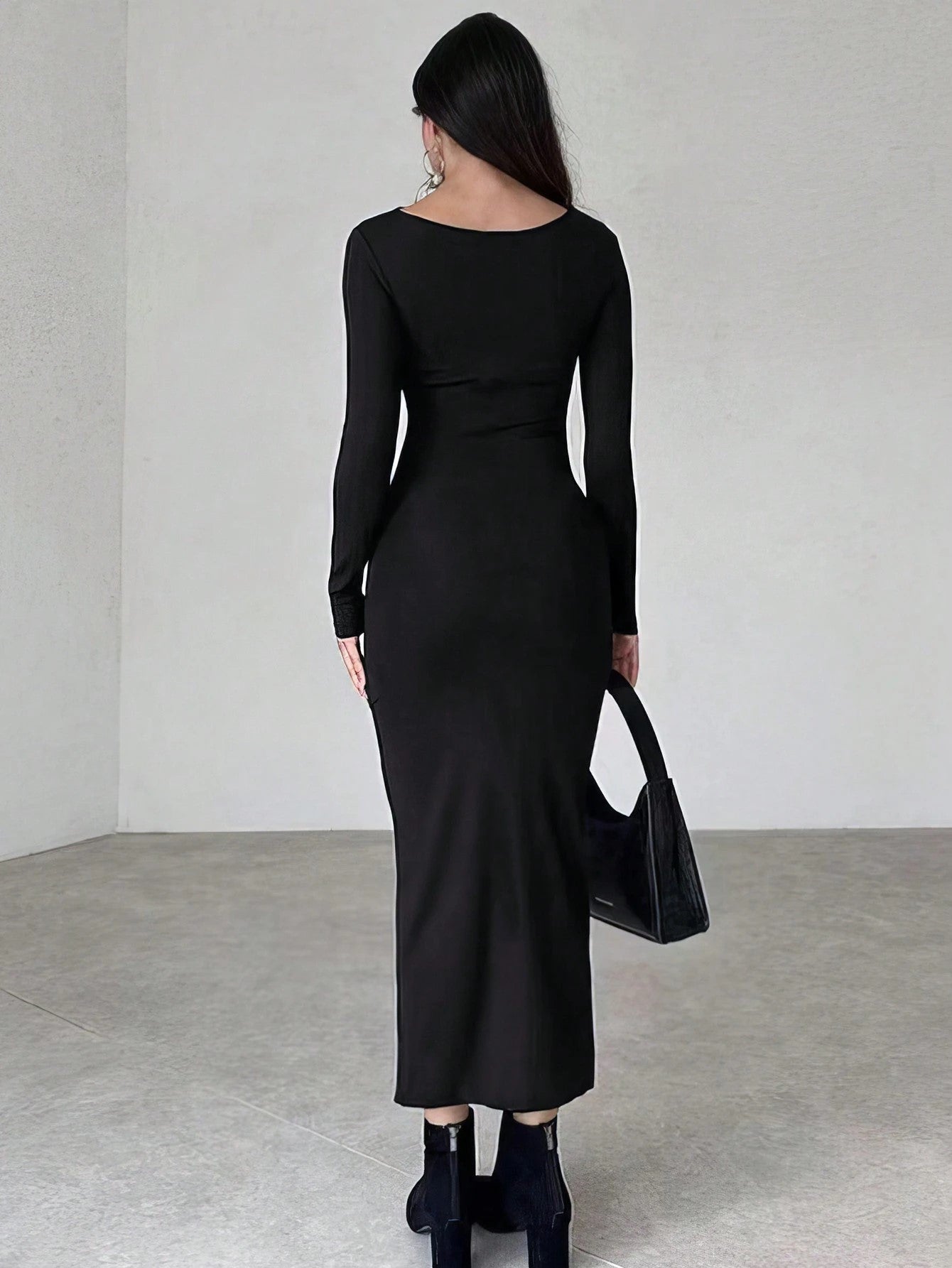 Long Sleeve Pleated Dress