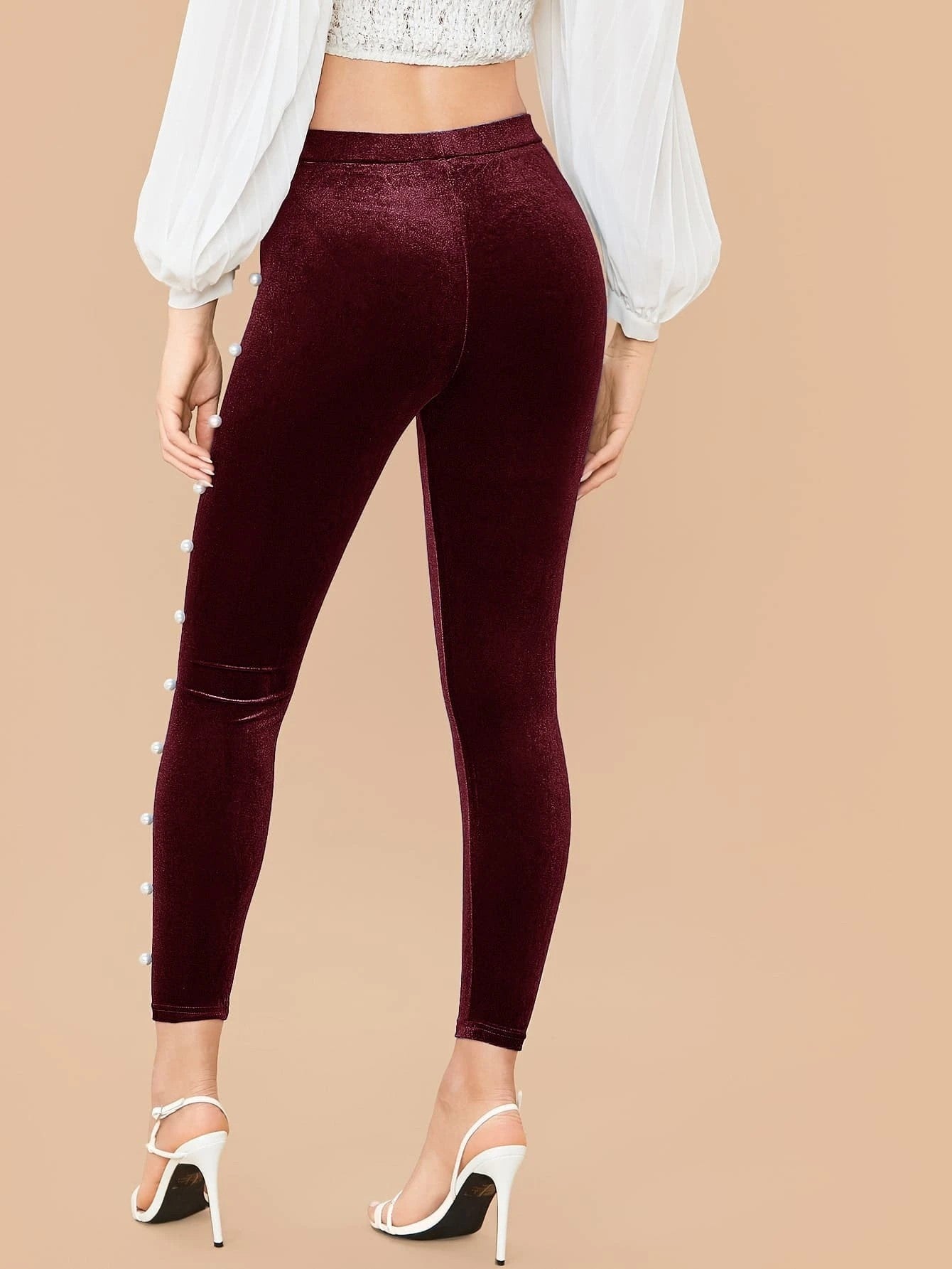 Pearl Velvet Skinny Pants