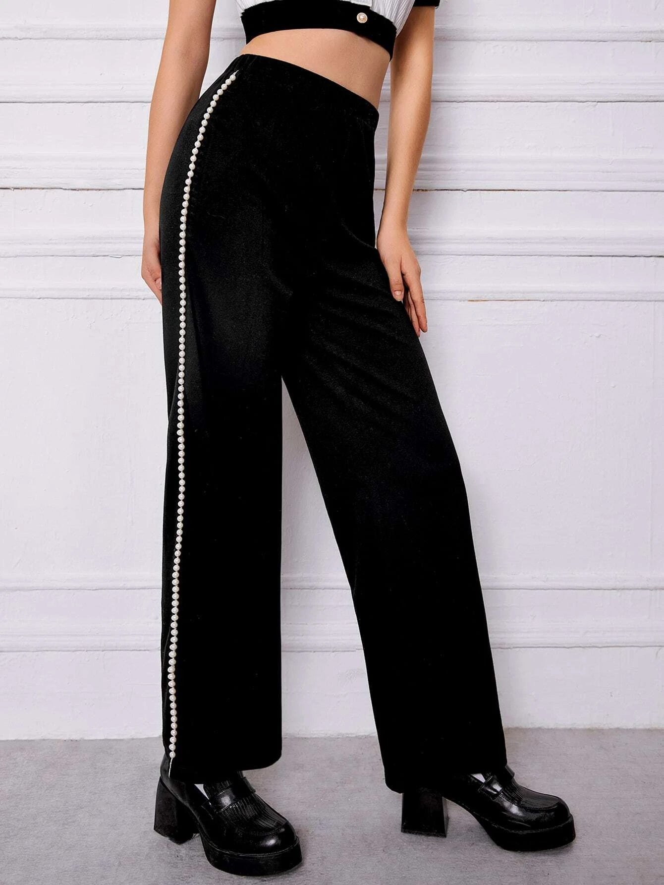 High Waist Pearls Sweatpants