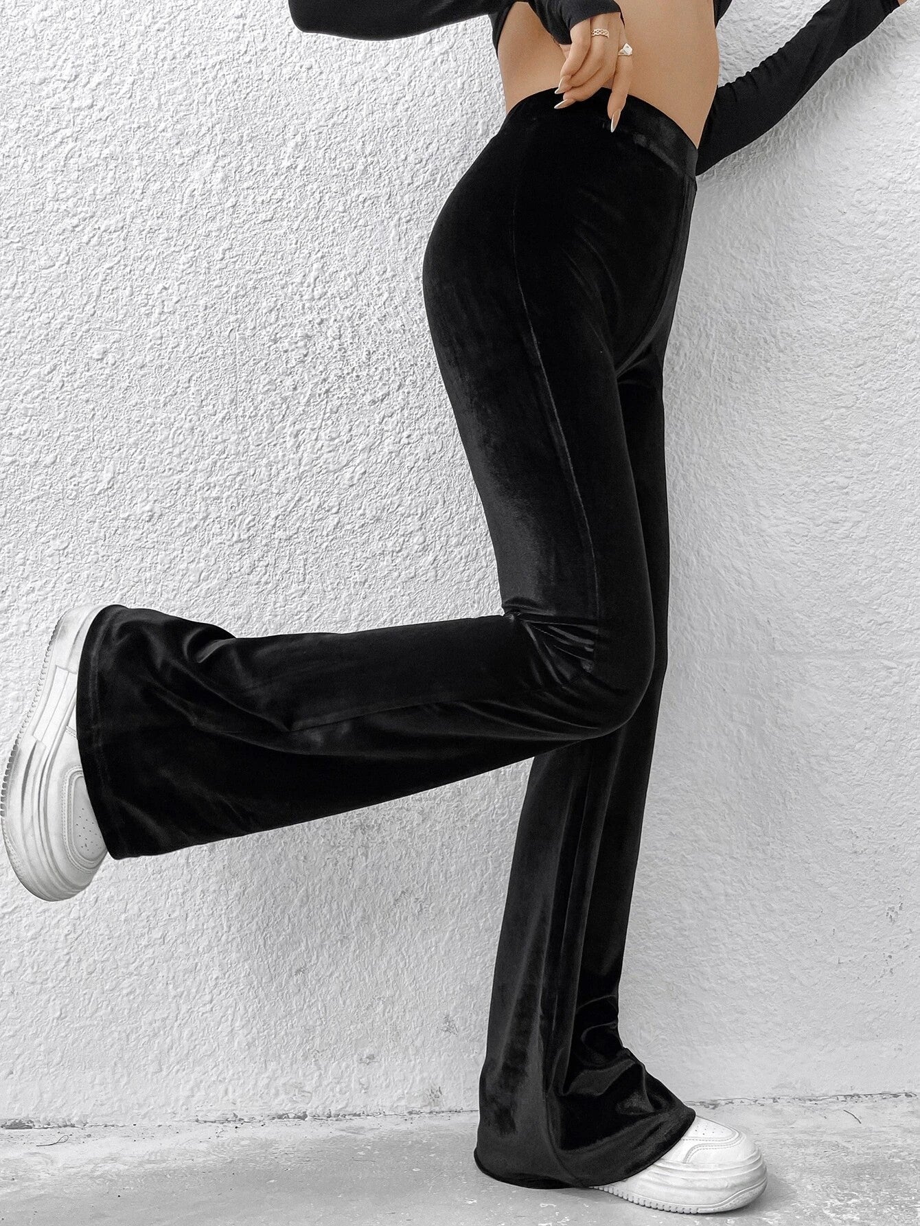 Velvet Flare Leg Pants