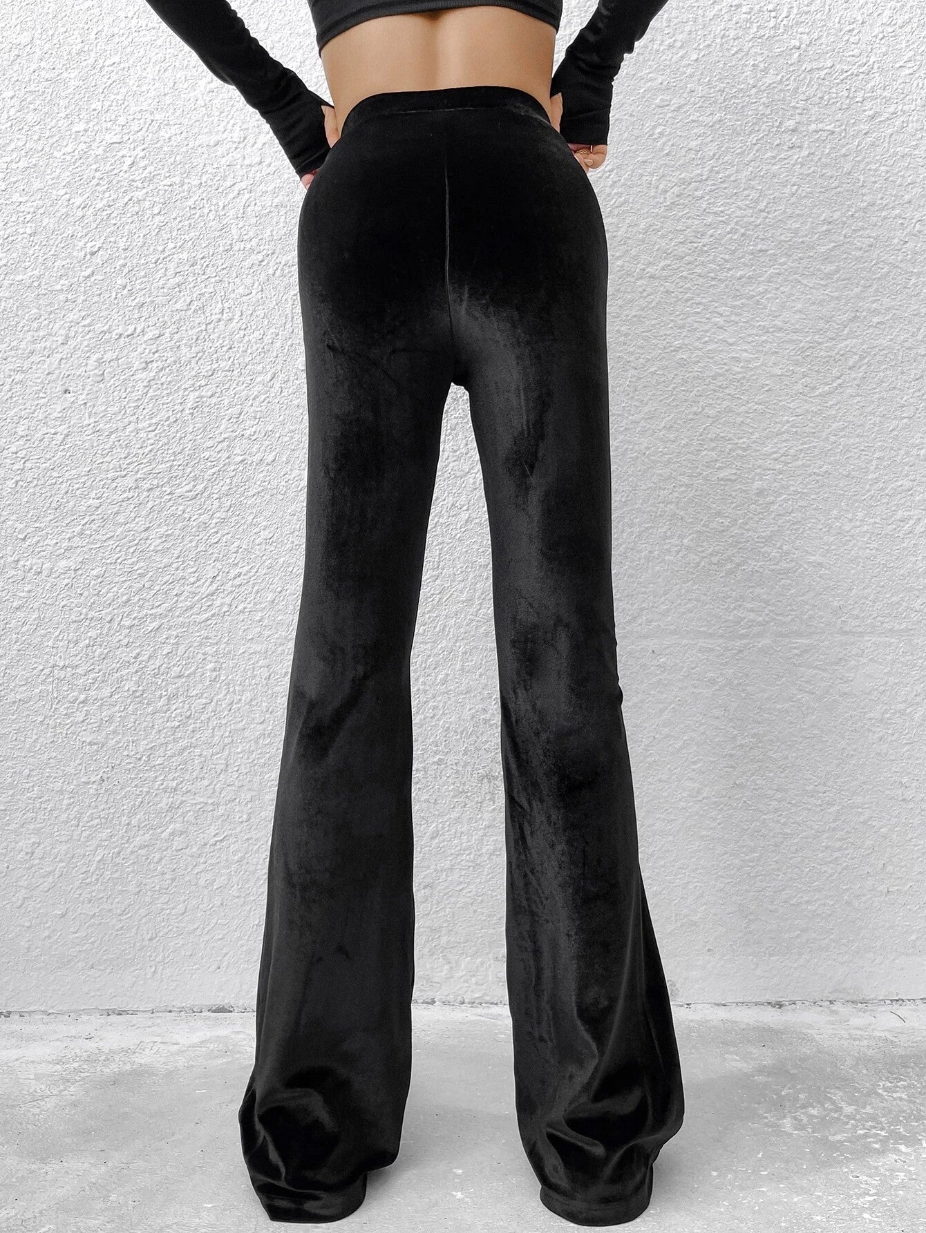 Velvet Flare Leg Pants