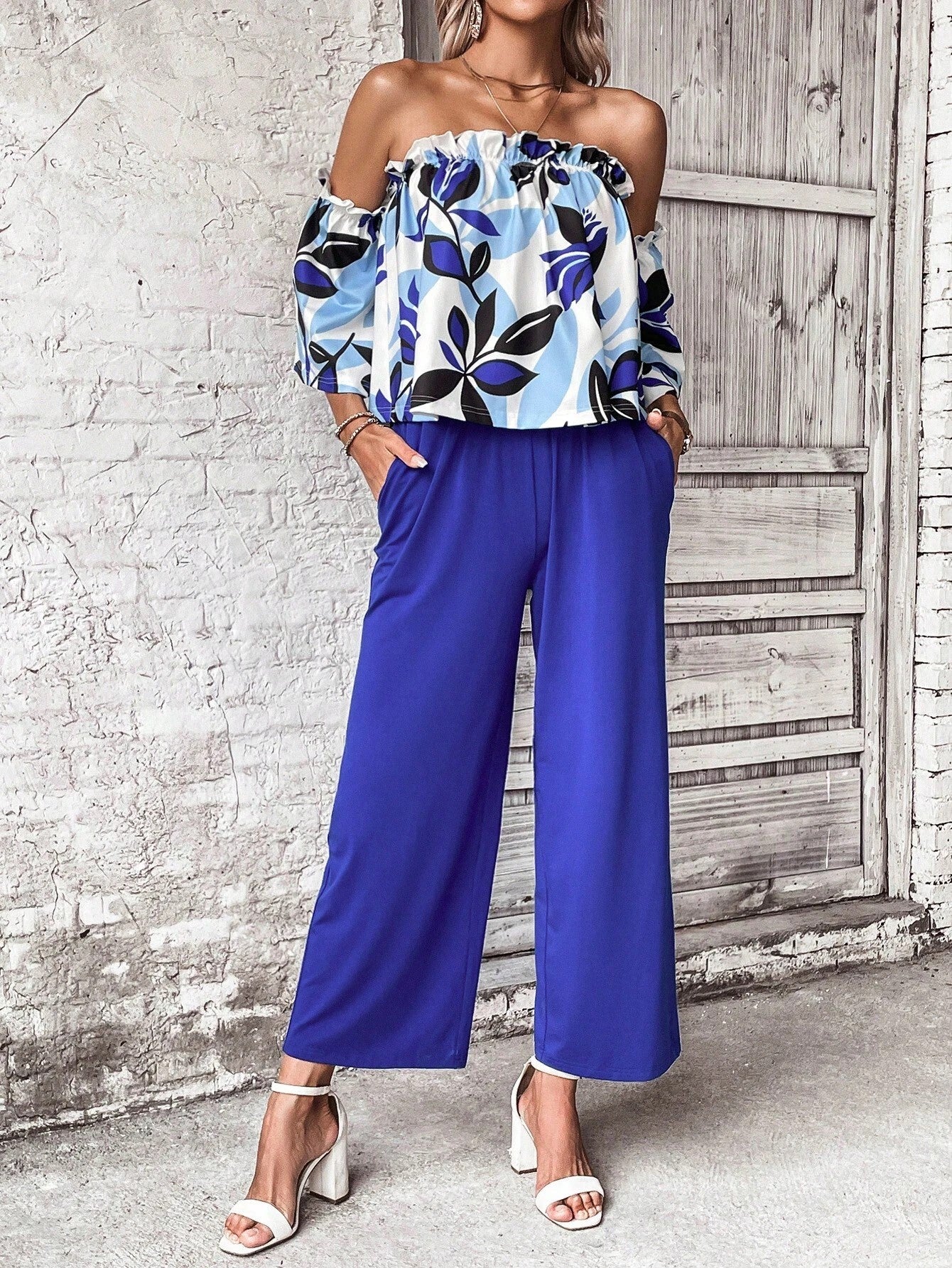 Off shoulder tops discount with palazzo pants