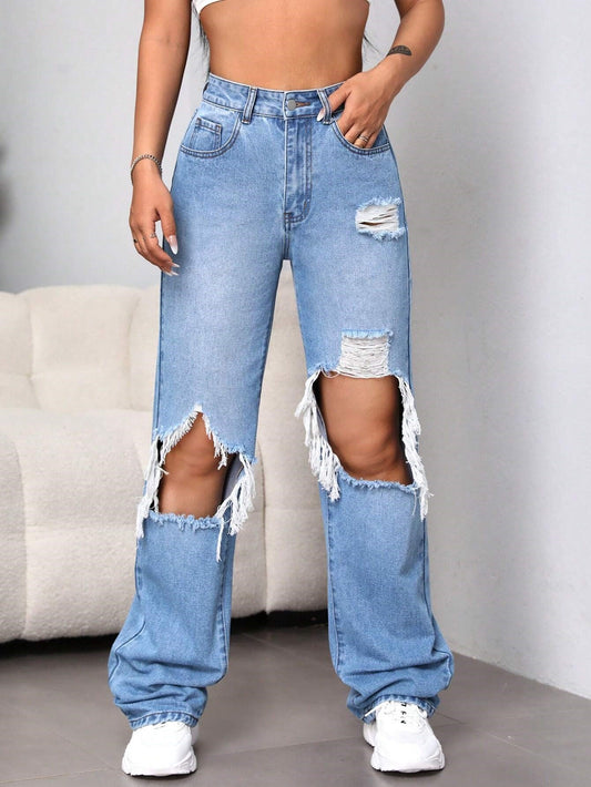 Ripped Cut Out Jeans