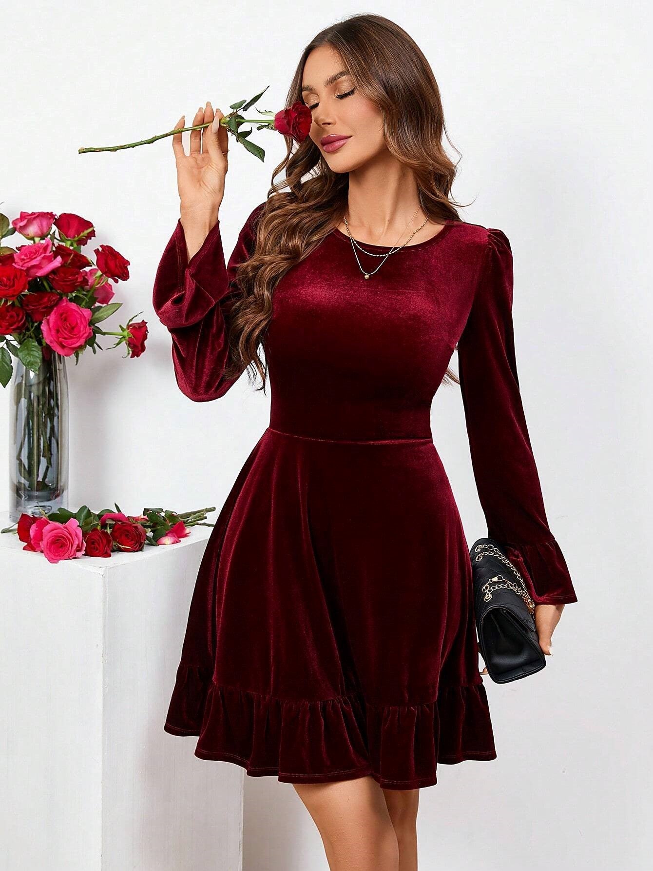 Velvet Dress Without Belt