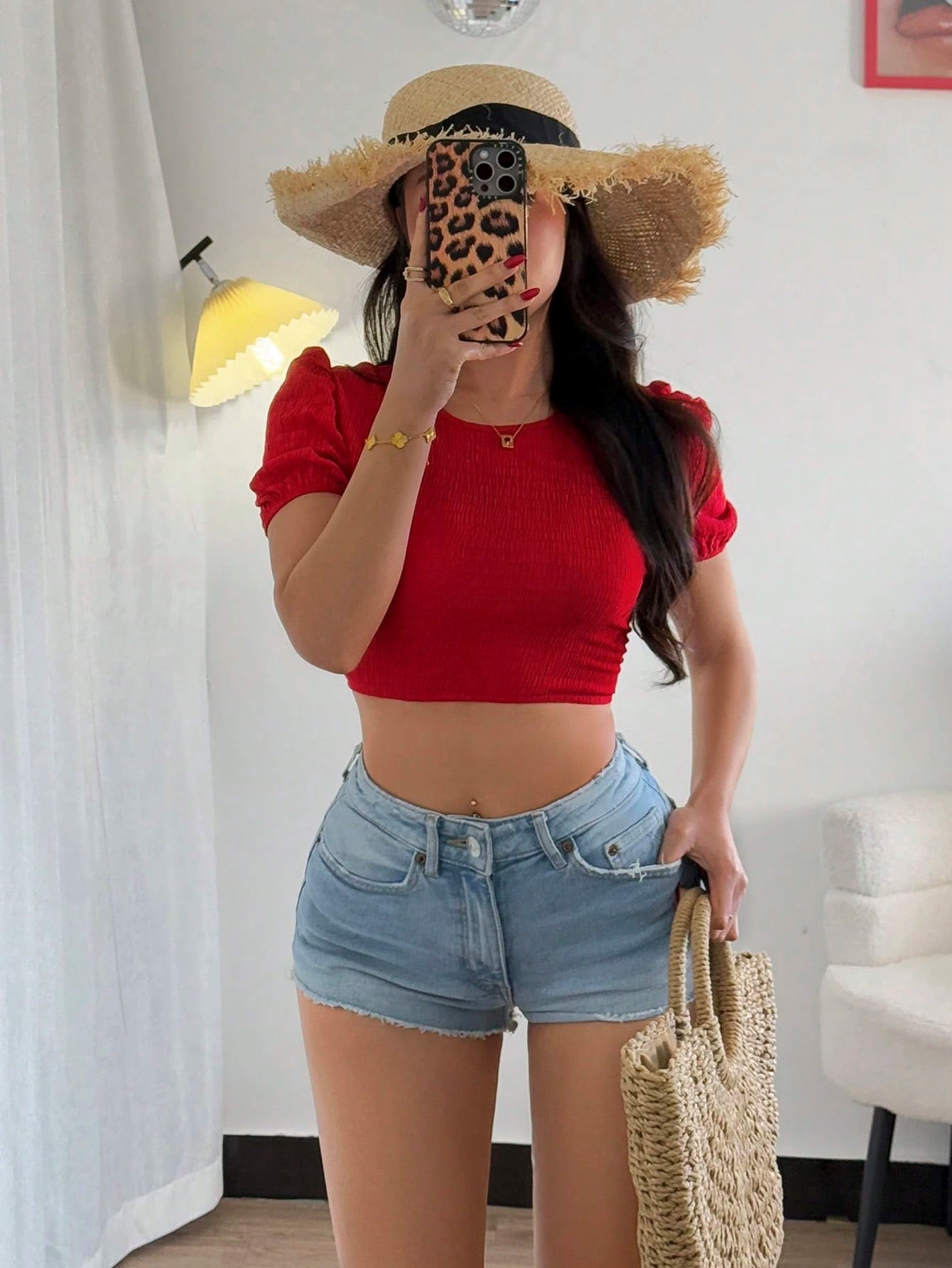 Top with puff sleeves
