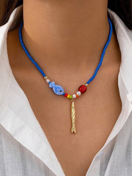 Handmade Sardinian Fish Pendant Necklace