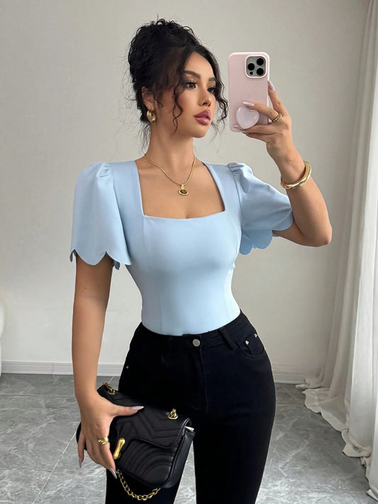Puff Sleeve Crop Top