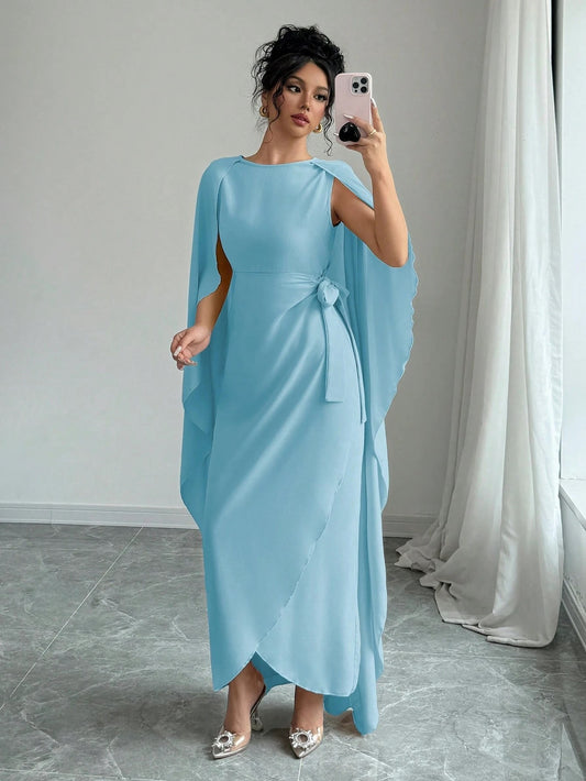 Long Dress with Slit Waist