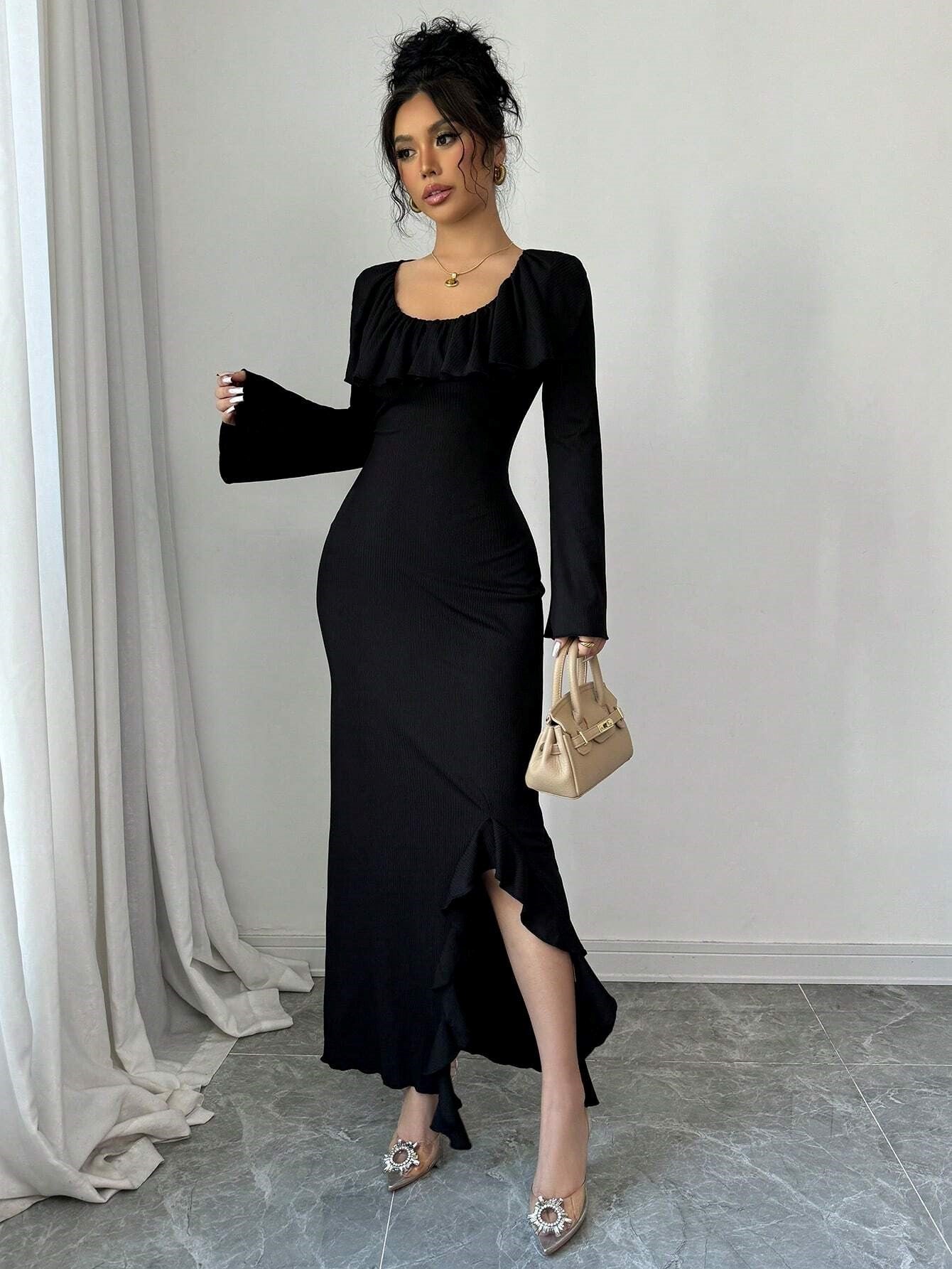 Long Dress | Fabric Soft - Plain - ** Stretch: Medium Stretch Long Dress | Fabric Soft - Plain - ** Stretch: Medium Stretch