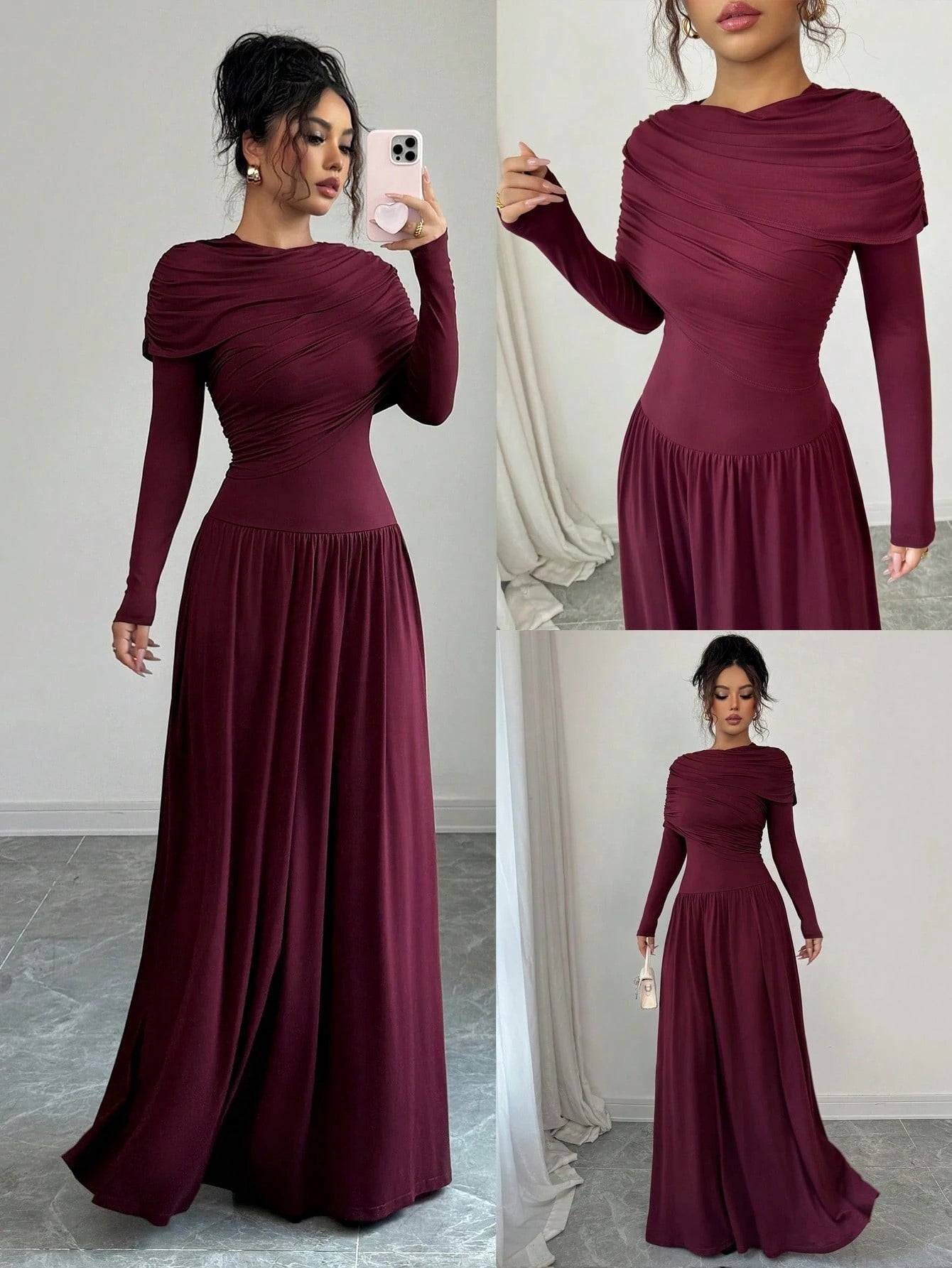 Long Sleeve Low Waist Bodycon A Line Dress