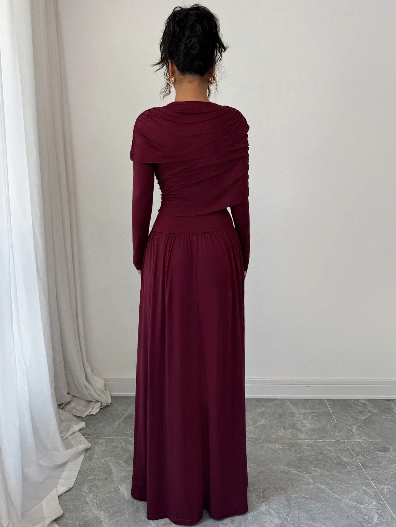 Long Sleeve Low Waist Bodycon A Line Dress