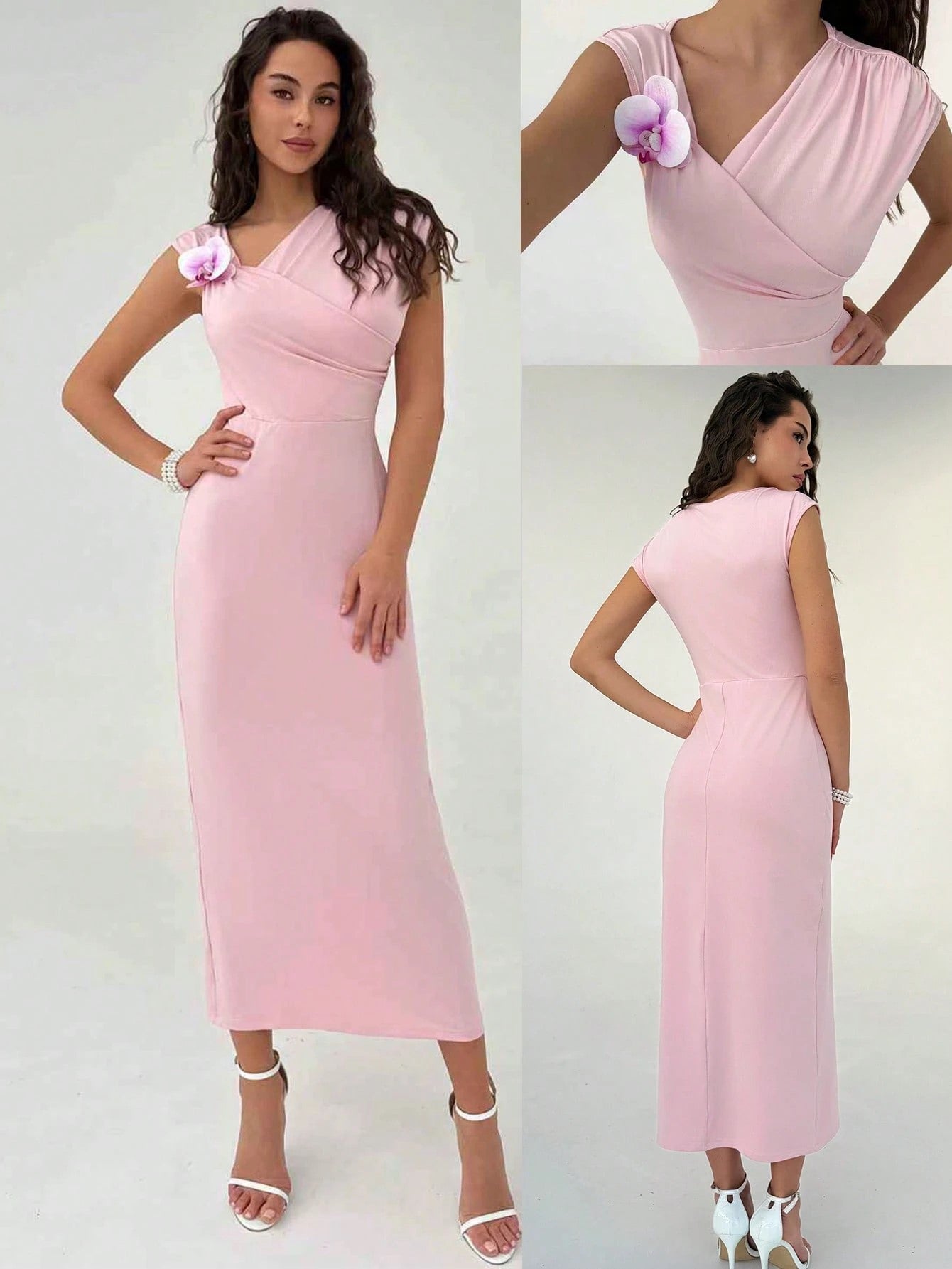 3D Floral Slim Fit Dress