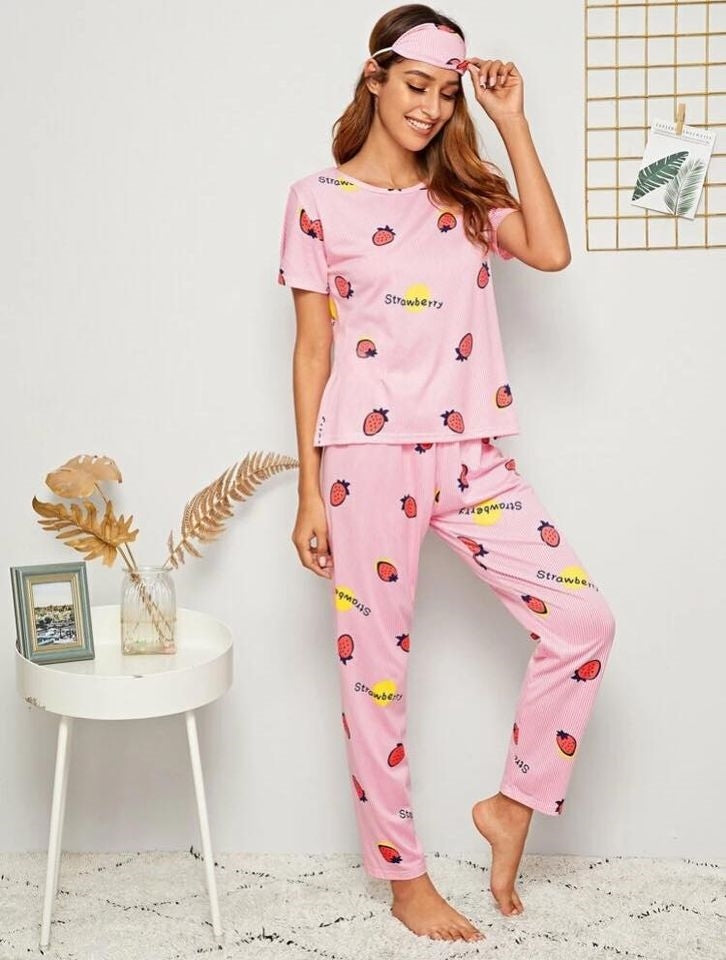 Women's Cotton and Linen Cami Shorts Set 2-Piece Pajama Set Loungewear  Sleepwear Nightwear(Color:1,Size:A)