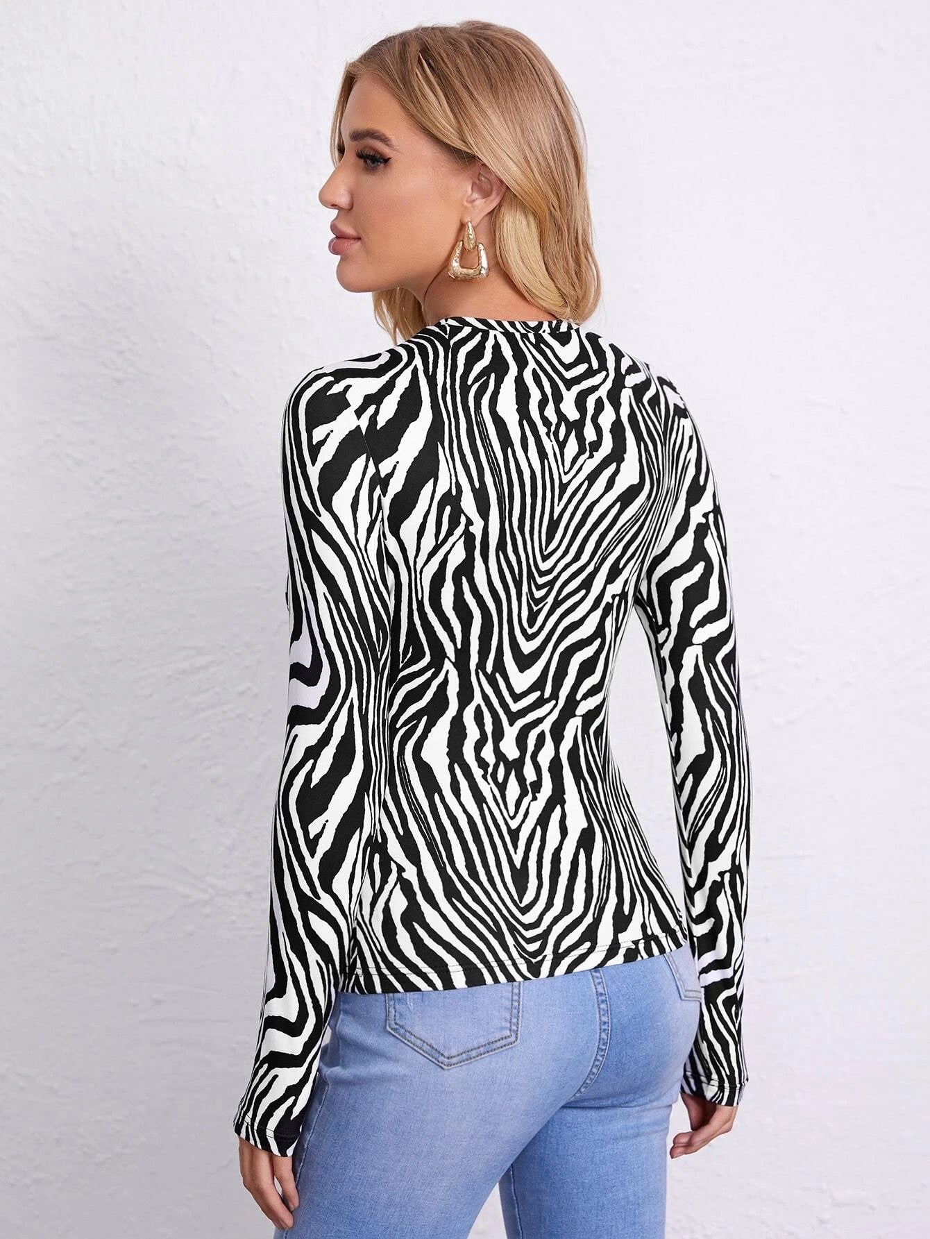 Zebra Striped Top