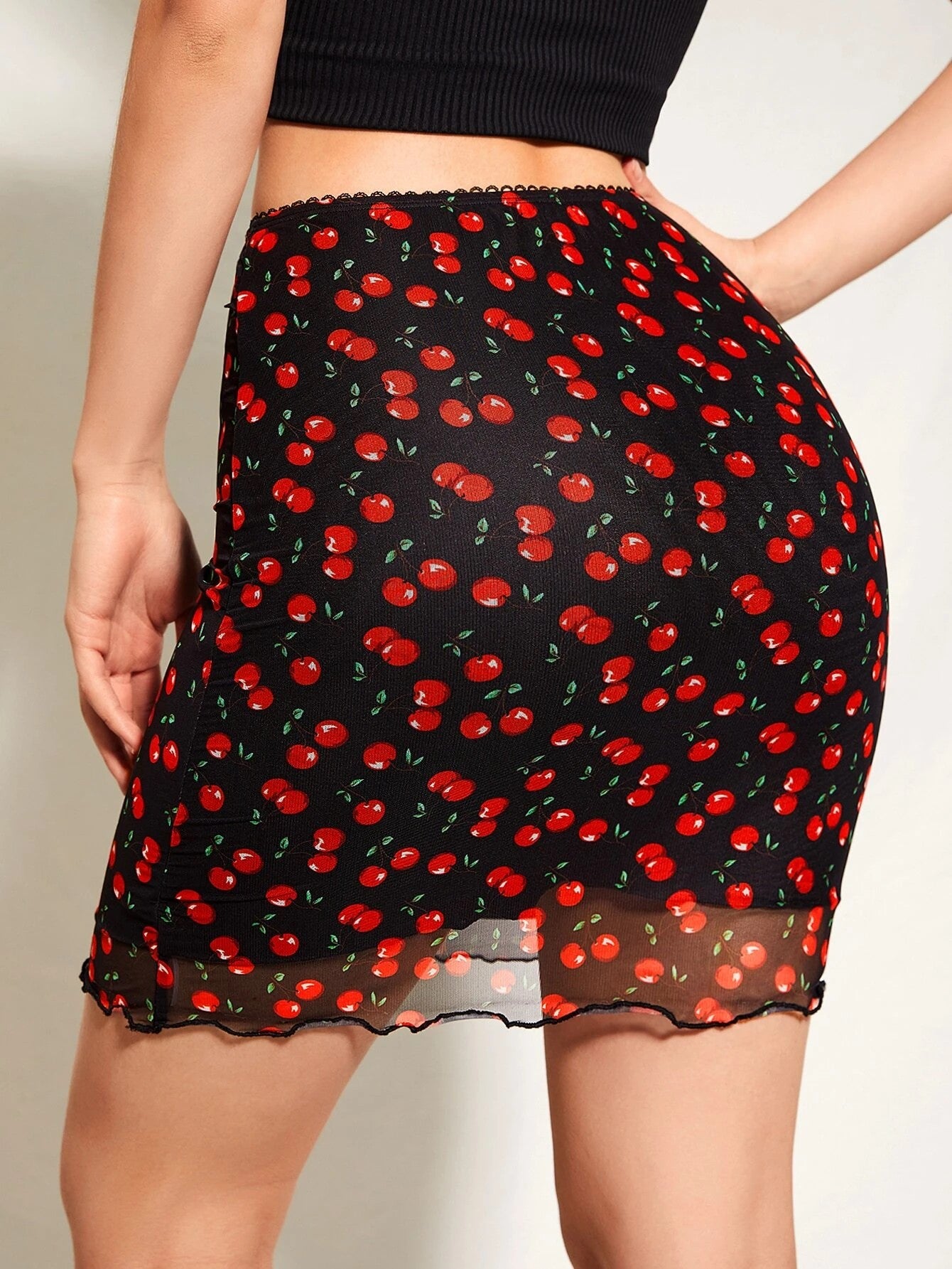 Cherry Mesh Skirt