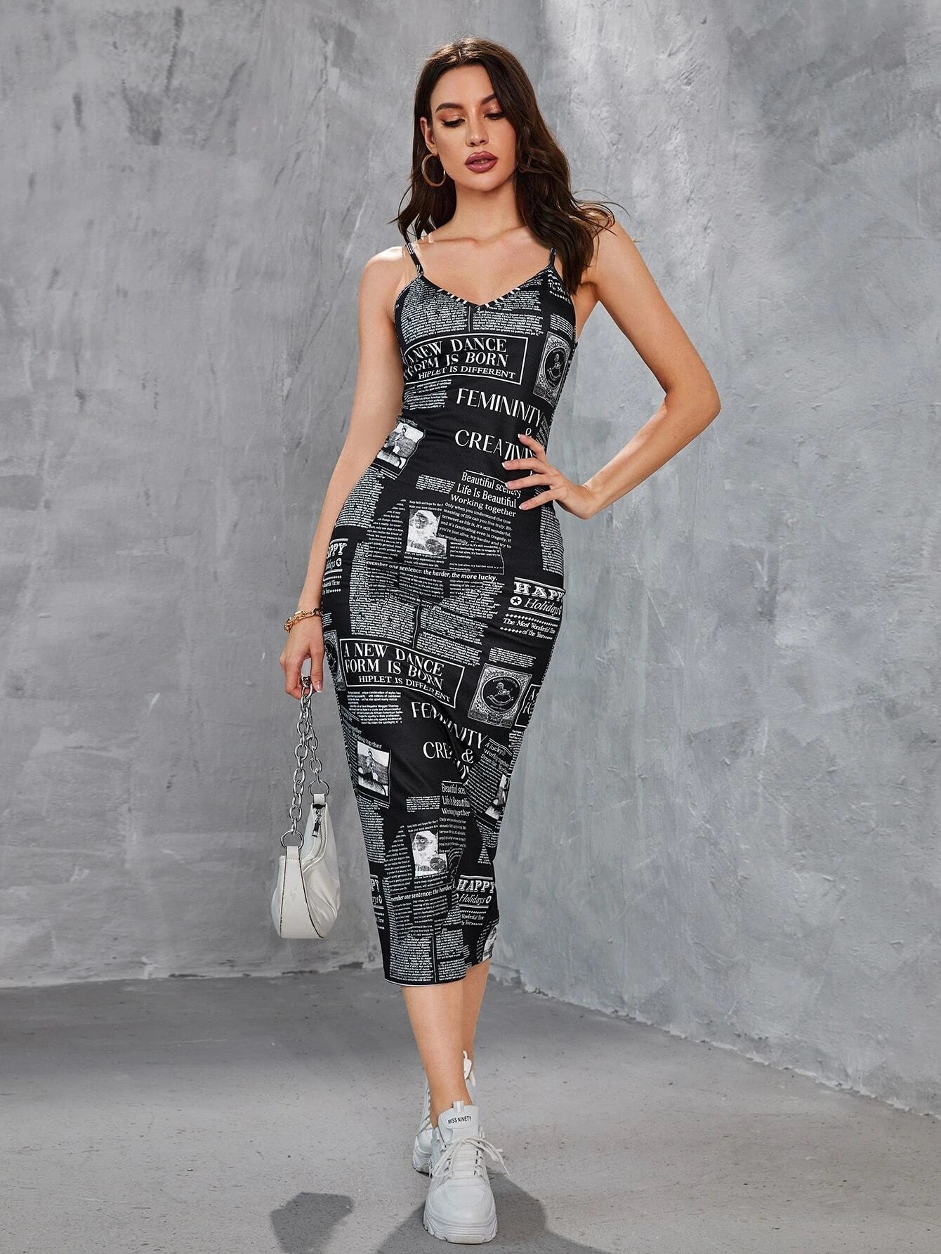 newspaper bodycon dress Atlanta Strapless Mini Dress Newspaper White