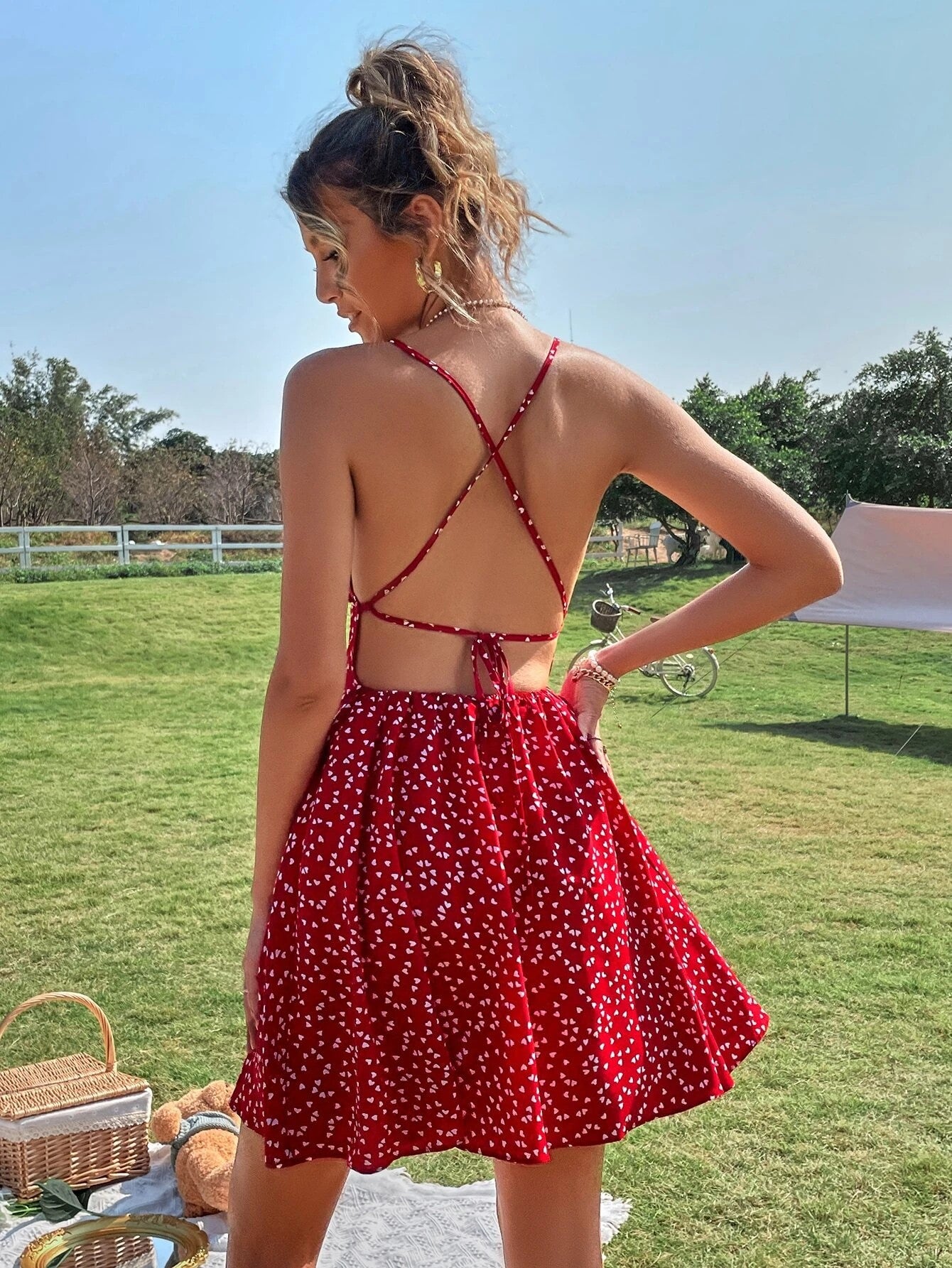 Heart Tie Backless Dress Barbiee Closet Heart Tie Backless Dress Barbiee Closet