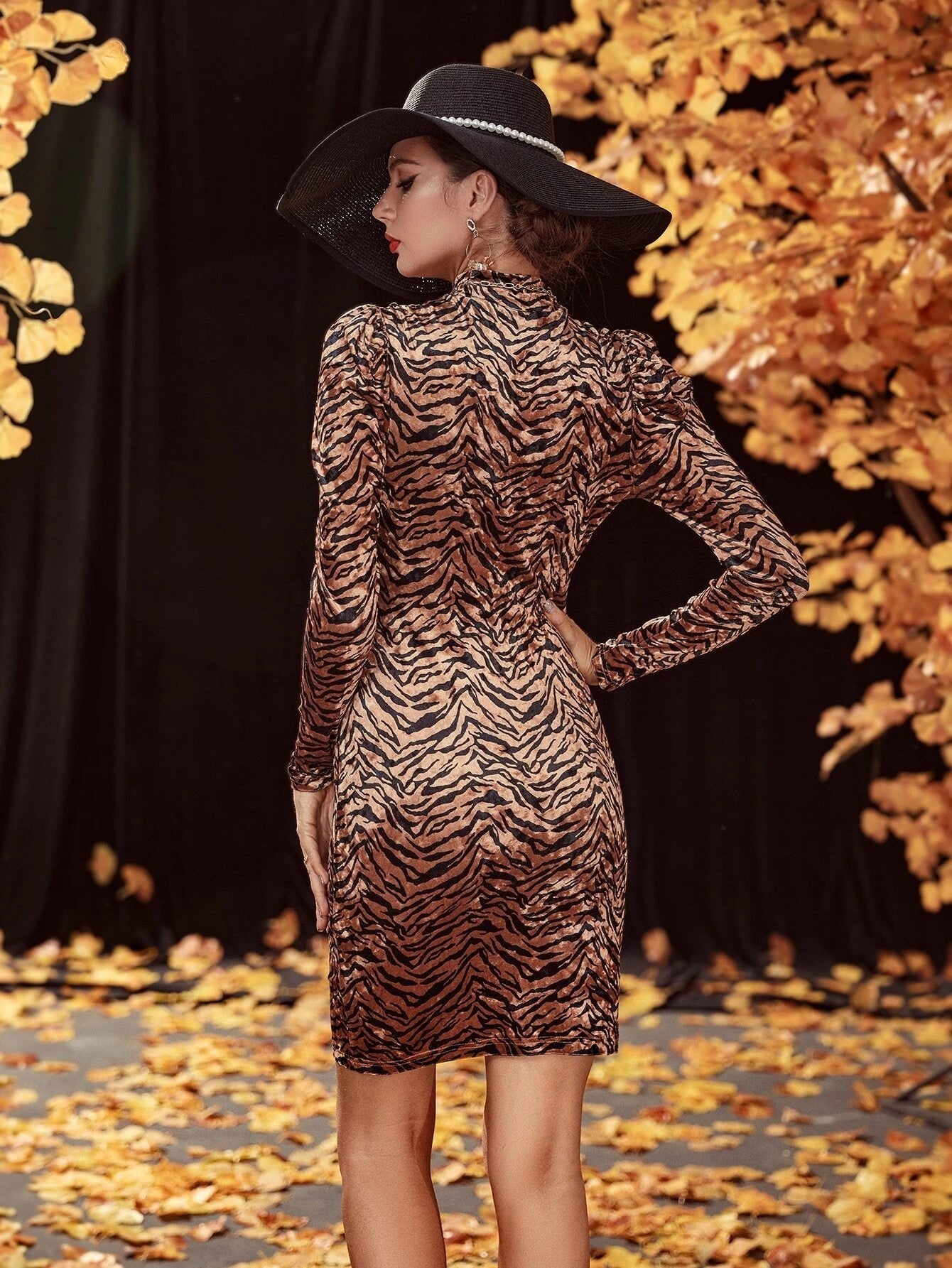Tiger Skin Velvet Dress