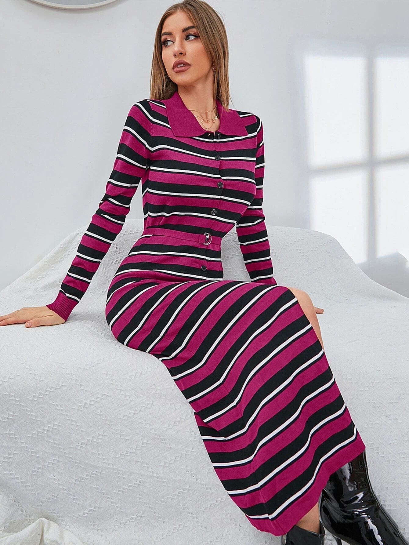 Striped Bodycon Dress  Barbiee Closet