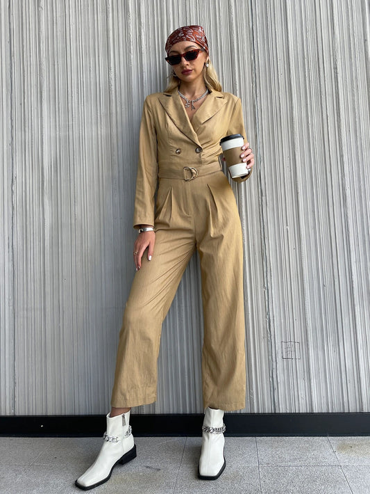 Button Belted Jumpsuit